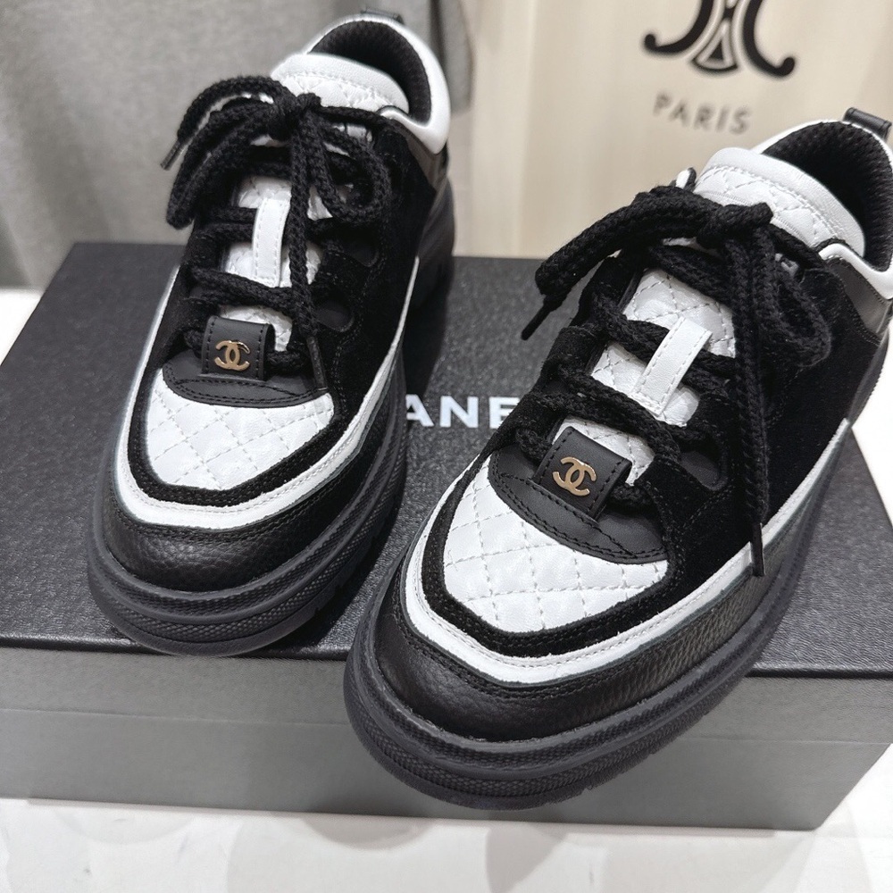 Chanel Black and White Sneakers - Picture 2 of 7